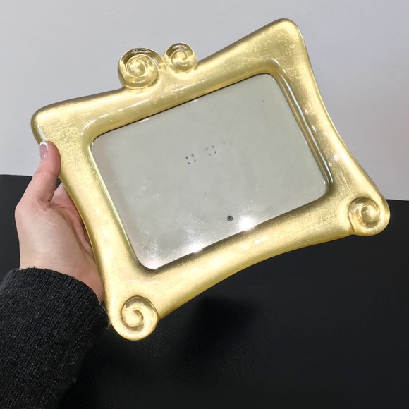 Vintage 5X7 UV Black Light Glow Thick Lucite Gold Leaf Swirl Picture Photo Frame - Picture 9 of 16